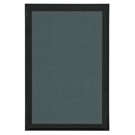 United Visual Products Indoor Enclosed Combo Board, 72"x36", Satin Frame/Blue & Ultramarine UVCB7236-BLUE-ULTMAR